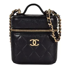 シャネル CHANEL マトラッセ ミニバニティ ショルダーバッグ キャビアスキン ブラック ゴールド金具 ココマーク 31番台【中古】