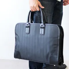 【特価】リクルートバッグ 就職活動に理想的なカバン A4ファイル対応 自立型 シンプル 2WAY 幅41cm ストライプ メンズビジネスバッグ ブリーフケース ブラック 黒い 新社会人 就職祝い 就活 面接用 新卒 bgmyl3973 父の日 おすすめ