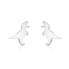 Richight 純銀製人気なかわいい小さな恐竜シルバースタッドピアス、シンプルなSilver 925ミニティラノサウルスピアスレディース/メンズ動物耳飾り