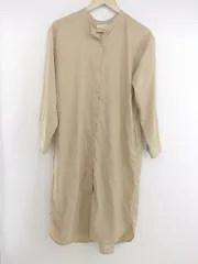 ◇ chocol raffine robe ショコラ フィネ ローブ ノーカラー 長袖 膝下丈 ワンピース サイズF ベージュ レディース P  【中古】 【1209120002652】