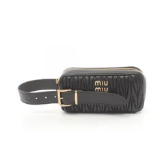 MIU MIU ブラック サテン クラッチバッグ ☆Miu Miu☆ダッチェス サテン クラッチバッグ (MiuMiu/バッグチャーム