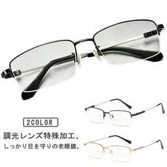 老眼鏡 チタン合金 調光レンズ 遠近両用 PCメガネ ブルーライトカット 多機能 M250419-200