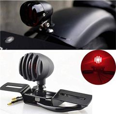 heizi バイク 丸形 テールランプ ナンバーステー 付き バード ゲージ 汎用 マグナ シャドウ SR TW CRF FTR (ブラック)