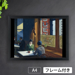 エドワード・ホッパー（Edward Hopper）『クリスティーズオンライン』　アートポスターA4 マット紙【フレーム付】《IN》