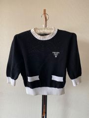 PRADA 半袖 ニット バイカラー 40サイズ - メルカリ