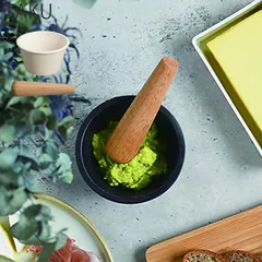 KINTO キントー TAKU タク すりばち＆すりこぎ ミニ すり鉢 磁器製 ブラック ホワイト すり鉢 擂り鉢 擂鉢 すりこぎ キッチン用品 キッチンツール 調理器具 製菓道具 のサムネイル