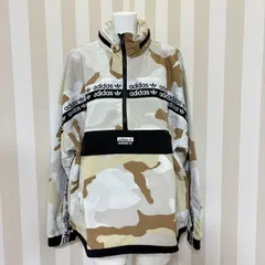 ★新品未使用 adidas アディダスオリジナルス R.Y.V. CAMO TT EK4334 ライヴ カモフラージュ トラックジャケット メンズ Lサイズ ナイロンジャケット ハーフジップ フード収納可能 迷彩 センターポケット タグ付き NO124
