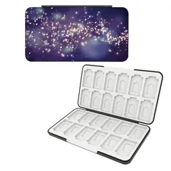 【新着商品】PGRTYOF Switch & Switch OLED用ゲームカードケース、【耐衝撃】ハードシェル保護・耐久24スロットカード&24スロットマイクロSDカード収納ホルダーボックス、スリムでポータブル (星降る夜) 1