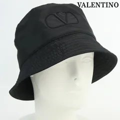 ヴァレンティノ バゲットハット ロゴ 黒 サイズ59 VALENTINO ヴァレンティノ メンズ 帽子 ブランド バケットハット