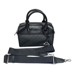 ◆未使用品◆ MICHAEL KORS マイケルコース ミニボストンバッグ MK シグネチャー コーテッドキャンバス 2way ブラック 本体のみ V77308NC