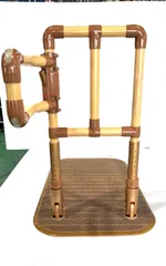 床置き式手すり　楽起（らっきぃ）MT介助バー型【左用】　らっきー　置き型手すり　手摺　福祉用具　介護用品　介助バー　楽起　立ち上がり補助　起き上がり補助　らっきぃ　端座位　折り畳み式　設置簡単　高さ調整　マット付き