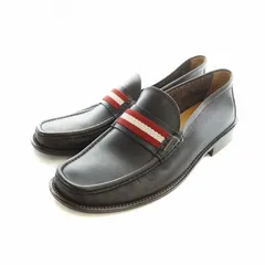 バリー BALLY ローファー シューズ 靴 ロゴ スクエアトゥ レザー US8 26cm 茶 ブラウン ■GY18 /MQのサムネイル