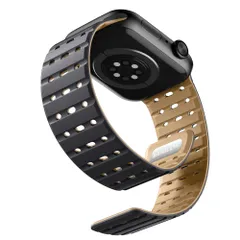[Bandletic] アップルウォッチ用の バンド マグネット - 夏 蒸れない スポーツ 42mm 44mm 45mm 46mm 49mm 通気性 防汗 軽量 2色デザイン 交換バンド