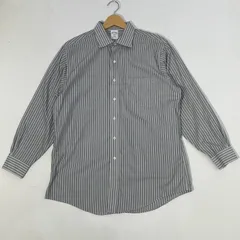 Brooks Brothers 346 ブルックスブラザーズ 長袖シャツ ボタンダウン ストライプ柄 SLIM FIT マレーシア製 16 1/2-2/3サイズ グレー ホワイト