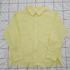 ◇ ⊂ ケルム シンプル系 長袖 襟付きバックタックシャツ サイズM イエロー系 レディース E  【1508200031576】