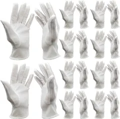 fogman 静電気防止手袋 滑り止め付き ストライプ 電子機器用 グローブ 10点セット( ホワイト)