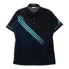 サイズ：L ADIDAS GOLF アディダスゴルフ  半袖ポロシャツ ボタンダウン 総柄 ブラック系 [240101430118] ゴルフウェア メンズ ストスト