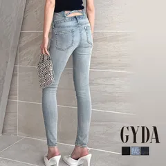 【即納】H/W ウエストクロススキニーデニムパンツ GYDA ジェイダ 072512418301 gyda レディース インディゴ ブルー ブラック GYDA デニム GYDA パンツ ハイウエストデニム ハイウエストスキニー ストレッチデニム 新品 正規品