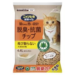ニャンとも清潔トイレ 脱臭・抗菌チップ 大きめの粒 4.4L 1個 システムトイレ用猫砂 エステー 天然素材の針葉樹使用 強力消臭