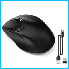 【在庫セール】Type-C充電式 マウス マウス 静音 デュアルモード 無線 マルチペアリング 3台接続可能 4段階DPI bluetooth 800/1200/1600/2400 7鍵ボタン Bluetooth3.0/5.0/2.4G 無線マウス ビジネス用