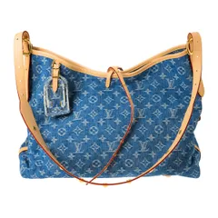 新品 ルイヴィトン Louis Vuitton トートバッグ キャリーオール NM MM ブルー