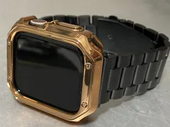ローズゴールドブラック　ステンレスベルト　アップルウォッチ メンズ レディース ultra 1/2/3  38mm 40mm 41mm 42mm 44mm 45mm 46mm  49mm カバー ケース Apple Watch バンド  調整器付