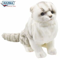 HANSA 8155 スコティッシュフォールド グレー 27cm SCOTTISH FOLD BH8155 ねこ ネコ  ぬいぐるみ ハンサ 動物 犬 猫 鳥 アニマル 置物 人形 フィギュア 黒猫 大きい マスコット 実物大 大型