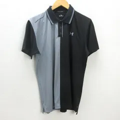 G■アンダーアーマー/UNDER ARMOUR 半袖ポロシャツ/スポーツウェア【XL】黒灰/men's/98【中古】■