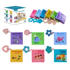 新品 Popgaga 赤ちゃん布絵本 6冊セット 日本語 英語 布のおもちゃ 0歳から ベビーおもちゃ 布絵本 早期知育玩具 育児サポート 出産祝い プレゼント クリスマス 幼児向け