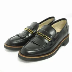 ランバン LANVIN ローファー チェーン エナメル 黒 ブラック 23m 靴 シューズ ■SM1のサムネイル