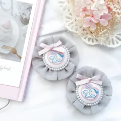 【再販多数】ふわふわ可愛いシフォンのマタニティロゼット♡ 両面仕様 グレー