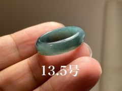 L11-110 深青色 13.5号 天然グアテマラ産 A貨 本翡翠 くりぬき リング
