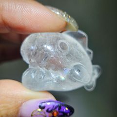 九尾　九尾の狐　カービング　ドリームアメジスト　ドリアメ　月　星　天然石 ドリームアメジスト✨九尾狐✨カービング✨ - メルカリ