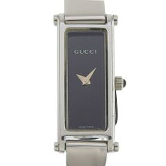 【GUCCI】グッチ 1500L ステンレススチール クオーツ アナログ表示 レディース 黒文字盤 腕時計