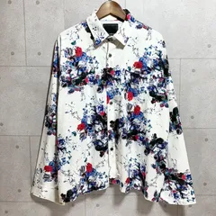 Unrelaxing アンリラクシング オーバーサイズ フラワー シャツ 長袖 トップス ビッグサイズ ホワイト 白 メンズ レディース SG330-2
