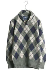 【お得なクーポン配布中!】 80s ラルフローレン アーガイル ショールカラー ニット セーター メンズ レディース M / 古着 ヴィンテージ ポロ ウール プルオーバー 総柄