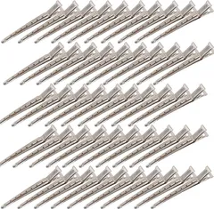 新品 BetterJonny ダッカール ヘアクリップ プロ用 50本セット ワニ口クリップ 前髪 散髪 クリップ 美容業界 髪留め ヘアピン ワニクリップ ステンレス 前髪クリップ 7cm (シルバー)…