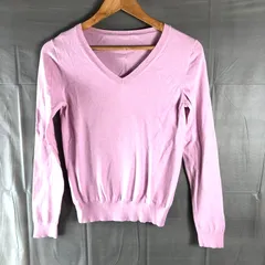 ユニクロ UNIQLO ニット 薄手 綿カシミヤ混 長袖 薄ピンク 2025061400208