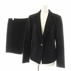 ダナキャランニューヨーク DKNY スーツ セットアップ テーラードジャケット シングル タイトスカート ひざ丈 ツイード 6 黒 ブラック JKN2CS0963 SKN2CS0963 /AN50のサムネイル