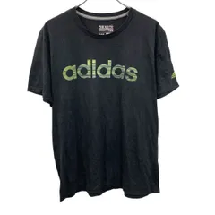 adidas 半袖プリントTシャツ XL ブラック アディダス プルオーバー ビッグロゴ スポーティー 古着卸 アメリカ仕入 a705-5921