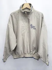 ◇ ⊇ JaVa ジャバ リブライン ロゴ刺繍 ハーフジップ 長袖 プルオーバー サイズM ベージュ系 レディース E  【1506110016829】