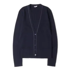 美品 Dior HOMME ディオールオム カーディガン サイズ:XS ラインデザイン ハイゲージ ウール ニット カーディガン 123M203AT104 ネイビー 紺 イタリア製 トップス セーター 長袖のサムネイル