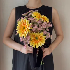 39.【ブートニア付】ウェディングブーケ　アーティシャルフラワー造花