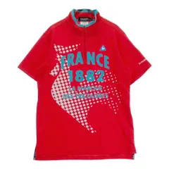 サイズ：L LE COQ GOLF ルコックゴルフ  ハーフジップ半袖Tシャツ  レッド系 [240101450753] ゴルフウェア メンズ ストストのサムネイル