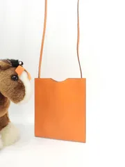 エルメス オニメトゥ ボックスカーフレザー 橙 ポシェット クロスボディバッグ 美品@□F 2