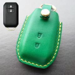 [送料無料]SUZUKI/スズキ/スマートキーケース/スマートキーカバー/ジムニー/ハスラー/本革/緑