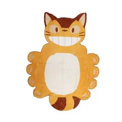 キッズ タオルケット となりのトトロ ダイカット ジャガード お昼寝ケット スタジオジブリ ネコバスとうたた寝 子供用夏用寝具 キッズタオル 女の子