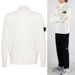 2 STONE ISLAND ストーンアイランド 8115525C4 V0099 ホワイト タートルネック ニット セーター size L