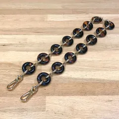 超美品 ロエベ 現行 チャンキードーナツチェーン べっ甲調 ハニー ゴールド 超美品 ロエベ 現行 チャンキードーナツチェーン べっ甲調