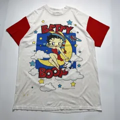 90s Betty Boop vintage t-shirt link print 2XL 白系 ホワイト ビンテージTシャツ ベティーちゃん シングルステッチ
